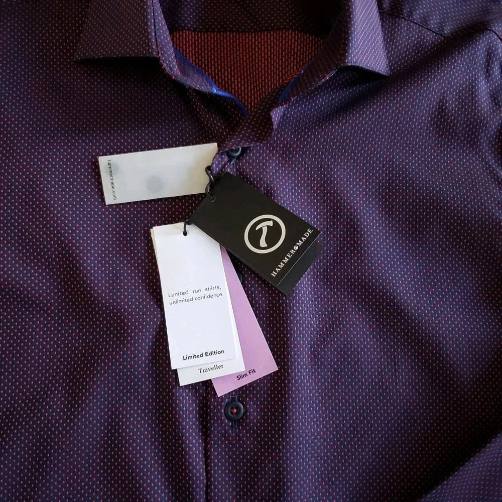 Hammer Made Traveller Men's Martius Slim Fit Long Sleeve Shirt Size M-L/16 - Picture 13 of 16
